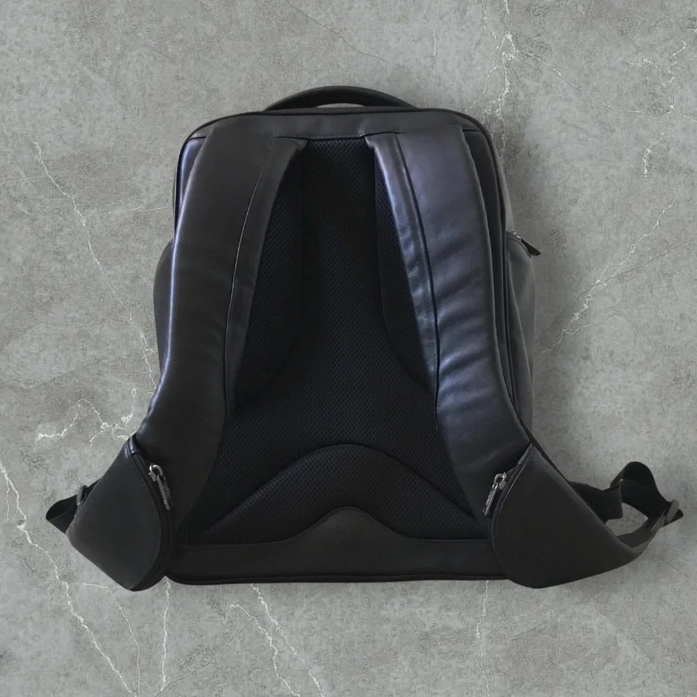 Tumi Black leather Laptop Backpack